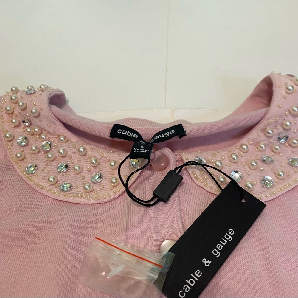 NWT! Pink sweater cardigan size small - Picture 3 of 5